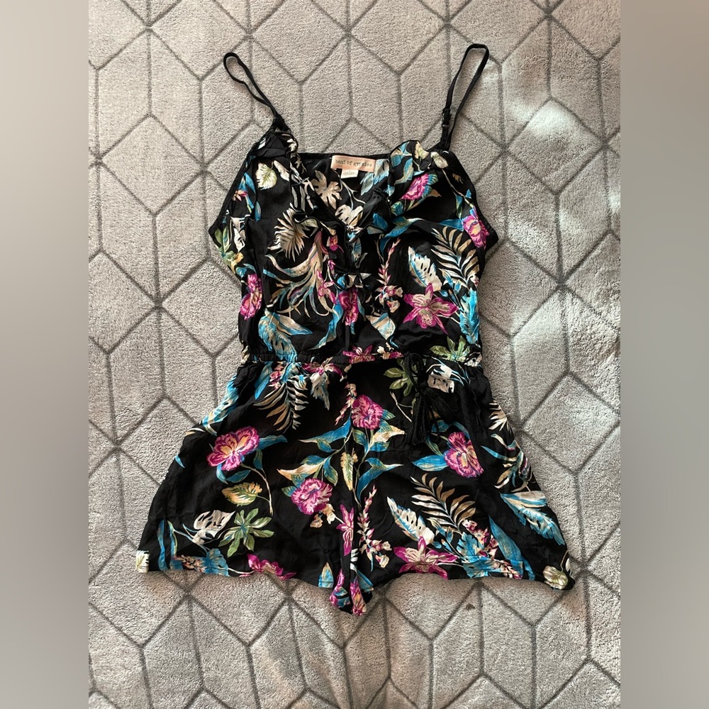 Band of Gypsies Black Floral Print Jumpsuit